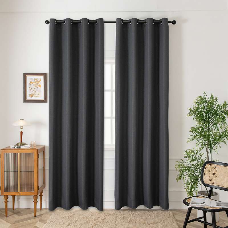 BEAUTY HOME ΚΟΥΡΤΙΝΑ BLACKOUT JACQUARD ΣΚΙΑΣΗΣ ΜΕ 8 ΜΕΤΑΛΛΙΚΟΥΣ ΚΡΙΚΟΥΣ GLARE ART 8444 140X270 ΑΝΘΡΑΚΙ    