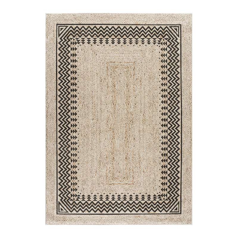 BEAUTY HOME ΠΑΤΑΚΙ JUTE ART 9132 65X140 ΜΠΕΖ,ΜΑΥΡΟ    