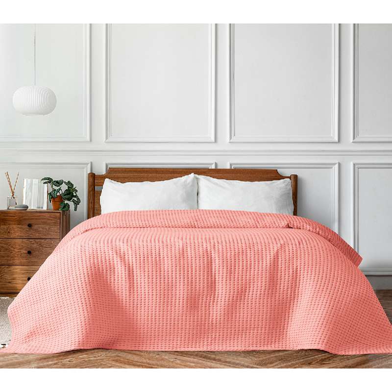 BEAUTY HOME ΠΙΚΕ ΥΠΕΡΔΙΠΛΗ WAFFLE ART 1990 CORAL 170X240 ΚΟΡΑΛΙ    