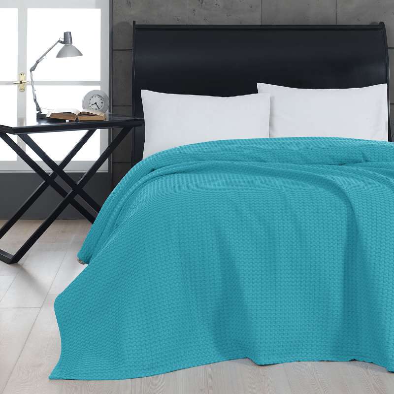 BEAUTY HOME ΠΙΚΕ ΥΠΕΡΔΙΠΛΗ WAFFLE ART 1990 TURQUOISE 230X240 ΤΥΡΚΟΥΑΖ    