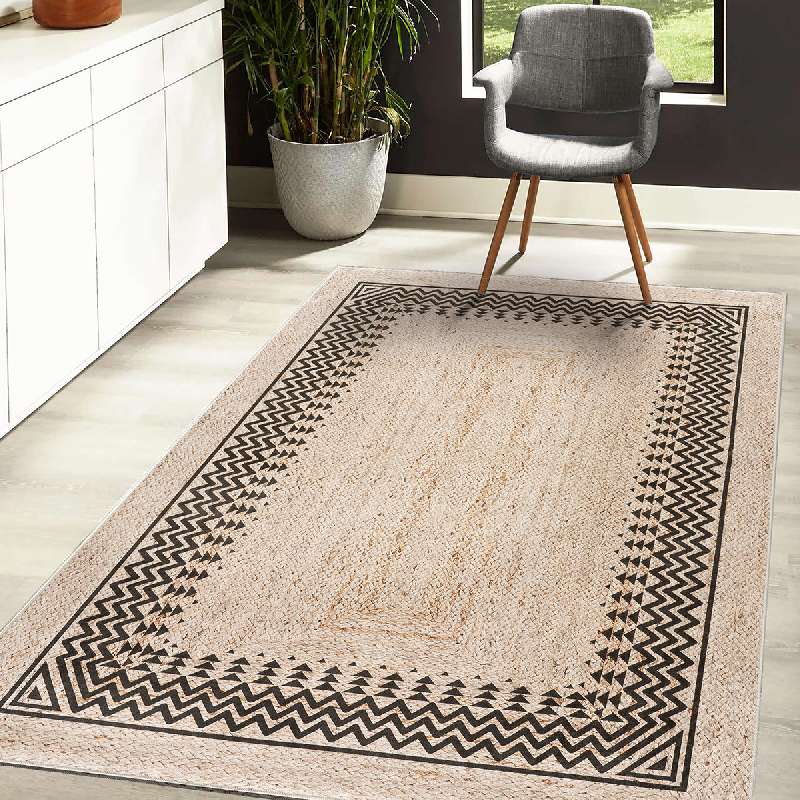 BEAUTY HOME ΧΑΛΙ JUTE ART 9132 ΜΠΕΖ,ΜΑΥΡΟ    