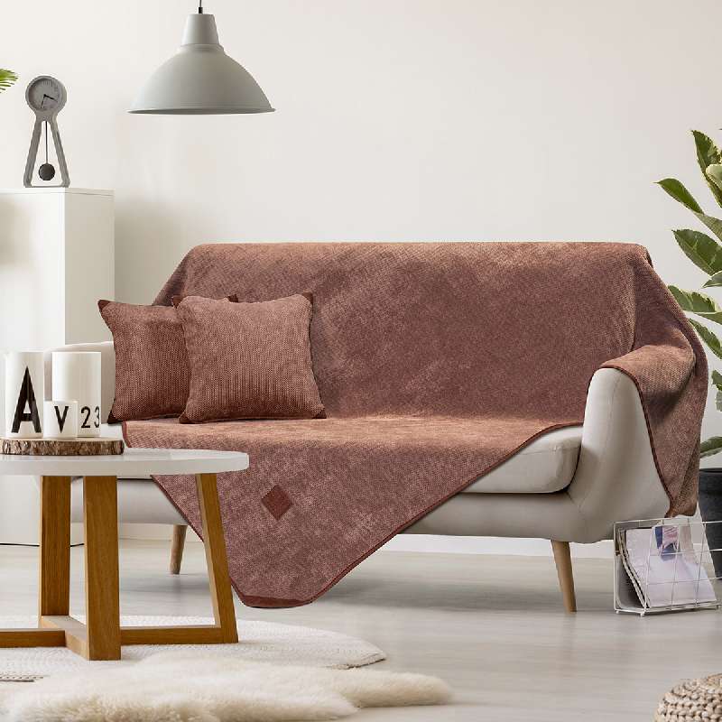 ΔΙΑΚΟΣΜΗΤΙΚΗ ΜΑΞΙΛΑΡΟΘΗΚΗ MICRO VELOUR 42X42CM ΚΕΡΑΜΙΔΙ - BEAUTY HOME, ART 8405