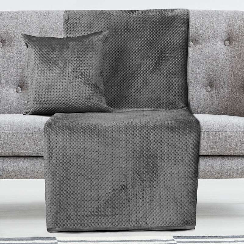 ΜΑΞΙΛΑΡΟΘΗΚΗ ΔΙΑΚΟΣΜΗΤΙΚΗ VELVETY 42X42 ART 8351 ΓΚΡΙ  BEAUTY HOME 