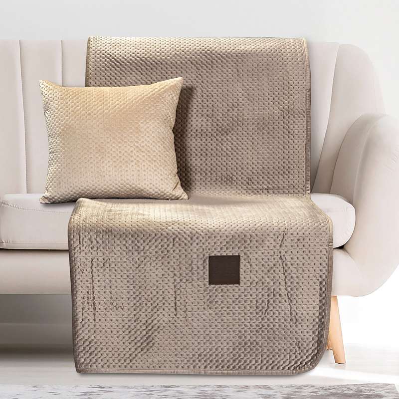 ΜΑΞΙΛΑΡΟΘΗΚΗ ΔΙΑΚΟΣΜΗΤΙΚΗ VELVETY 42X42 ART 8410 ΜΠΕΖ  BEAUTY HOME 