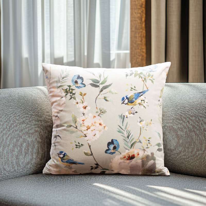 ΜΑΞΙΛΑΡΟΘΗΚΗ ΒΕΛΟΥΔΟ 45X45CM PEONY AND BIRD – BEAUTY HOME φωτογραφία