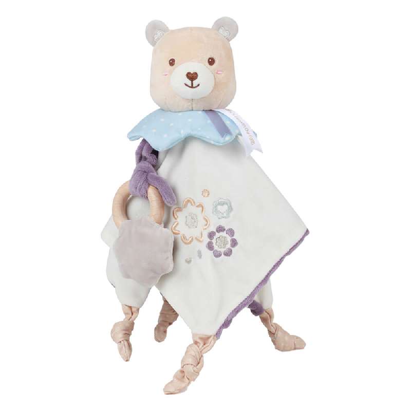 Bebe Stars ΜΑΛΑΚΟ TEDDY FLOWER ΝΑΝΙ CUDDLE & TEETHER BEBE STARS - ΙΔΑΝΙΚΟ ΓΙΑ ΒΡΕΦΗ, ΑΣΦΑΛΕΣ ΥΛΙΚΟ, ΜΕ ΧΡΩΜΑΤΙΣΤΑ ΣΧΕΔΙΑ