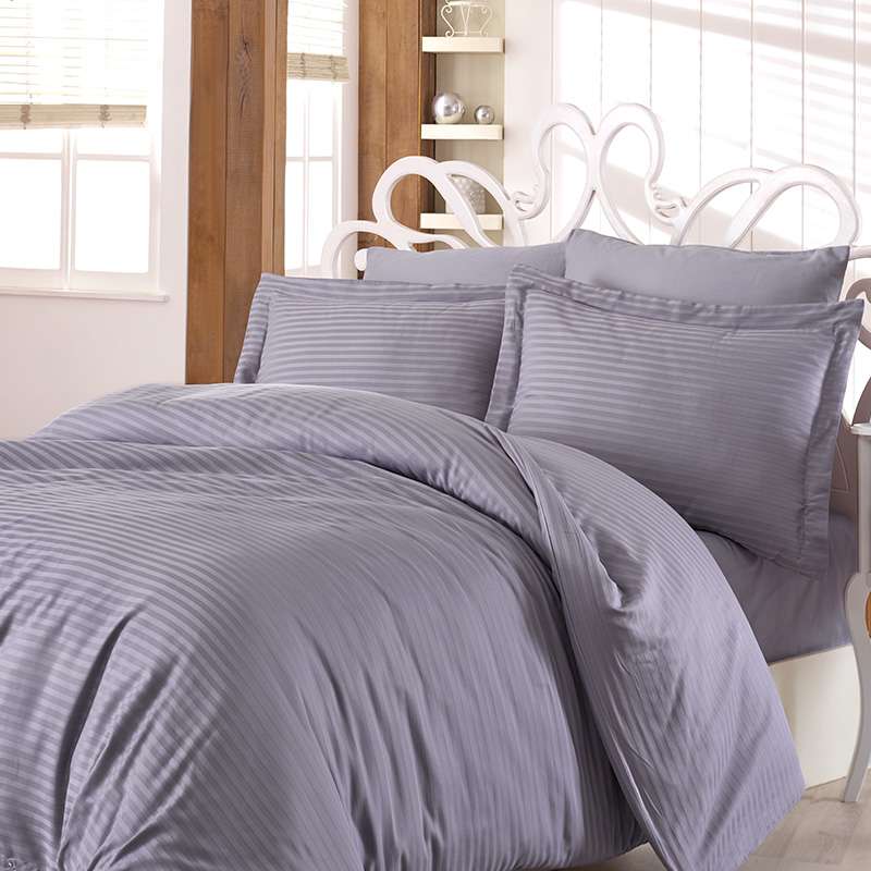 ΚΟΥΒΕΡΤΙΝΑ ΝΕΧΤ 3194 100% COTTON SATIN STRIPE ΓΚΡΙ 225X245CM 3 ΤΕΜ - HOMELINE