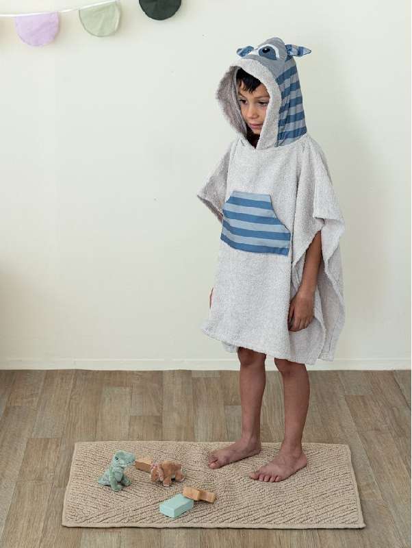 ΠΑΙΔΙΚΗ ΠΕΤΣΕΤΑ PONCHO RACCOON 70X140CM - PALAMAIKI