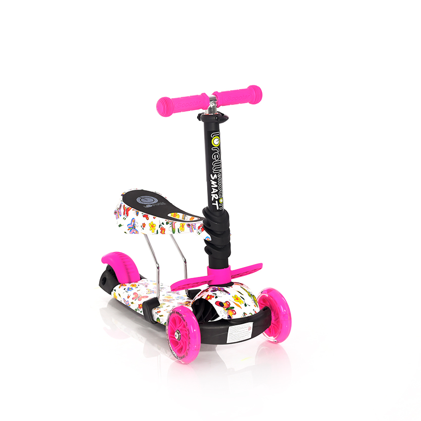  Πατίνι Smart Scooter με κάθισμα Pink Butterfly Lorelli