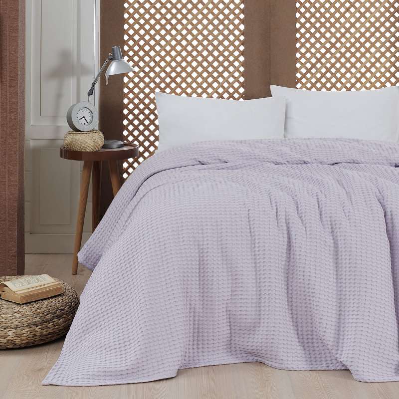  ΠΙΚΕ ΥΠΕΡΔΙΠΛΗ WAFFLE ART 1990 LILAC 230X240 ΛΙΛΑ  BEAUTY HOME