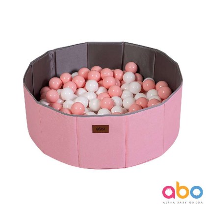  Αναδιπλούμενη πισίνα με μπαλάκια ροζ- λευκά ABO