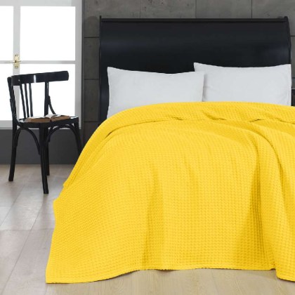 Beauty Home Πικέ μονή waffle Art 1990 Yellow 170x240 Κίτρινο    