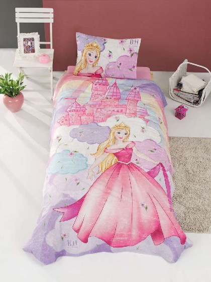 Beauty Home Σετ παιδικά σεντόνια   μονά Fairy Art 6111 165x240 Μωβ,Ροζ  Beauty 