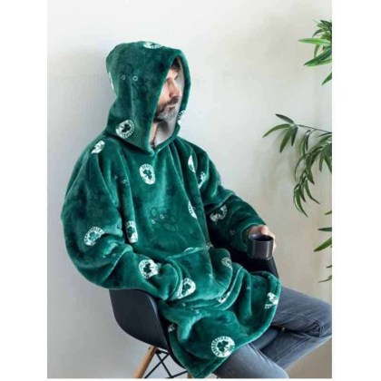 Κουβέρτα με Μανίκια και Κουκούλα One Size   HUHU PANATHINAIKOS 5205857283209 Palamaiki