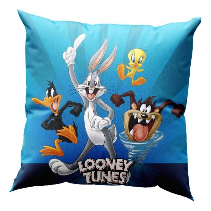 Μαξιλάρι με γέμιση Art 6188 Looney Tunes 40x40 Μπλε  Beauty Home 