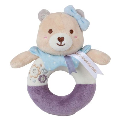 ΜΑΛΑΚΗ TEDDY FLOWER RATTLE RING BEBE STARS