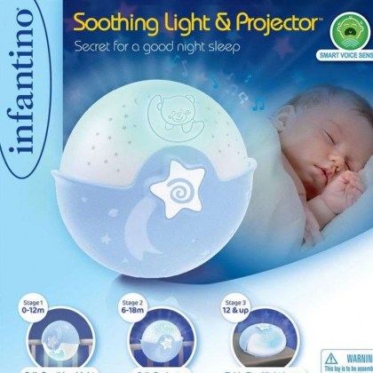 Μουσικός προβολέας με αισθητήρα ήχου  Wom Soothing Light & Projector Blue Infantino