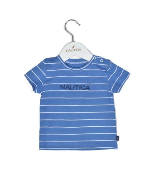 Nautica Des.11 T-Shirt Jersey Organic Μπλε Ριγέ 86cm 12-18 μηνών Omega Home