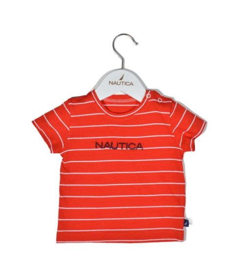 Nautica Des.16 T-Shirt Jersey Organic Κόκκινο Ριγέ 74cm 6-9 μηνών Omega Home
