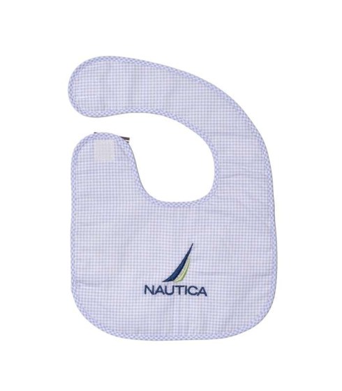 Nautica Des 921 Σαλιάρα με Βέλκρο Σιελ Καρρώ 20χ25 Omega Home