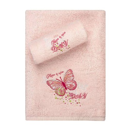 Παιδικές Πετσέτες Σετ   Art 5402  2τμχ Ροζ  Beauty Home