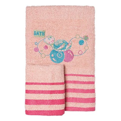 Παιδικές Πετσέτες Σετ   Art 5422  2τμχ Ροζ  Beauty Home