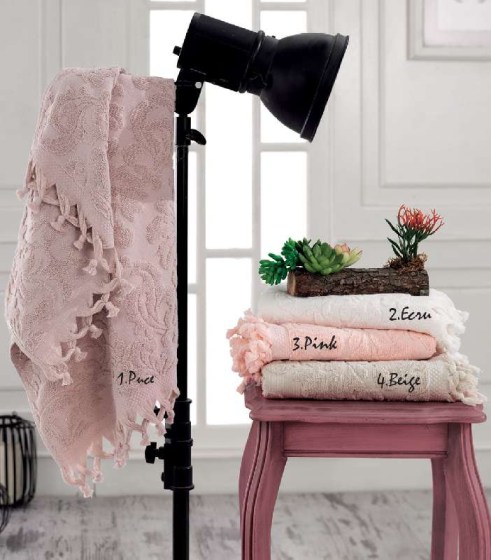 Πετσέτα προσώπου ζακάρ Art 3180 σε 4 αποχρώσεις 50x90 Ροζ Beauty Home 