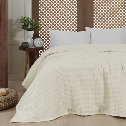  Πικέ υπέρδιπλη waffle Art 1990 Cream 230x240 Εκρού  Beauty Home