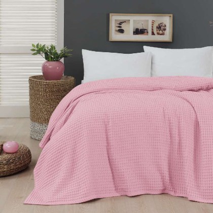 Πικέ υπέρδιπλη waffle Art 1990 Pink 230x240 Ροζ  Beauty Home 