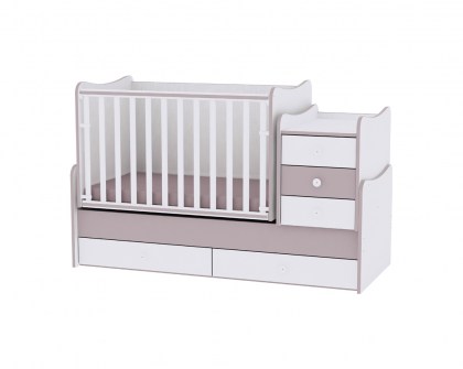 Πολυμορφικό Μετατρεπόμενο Παιδικό Κρεβάτι Maxi Plus White/Cappuccino Lorelli 10150300025A