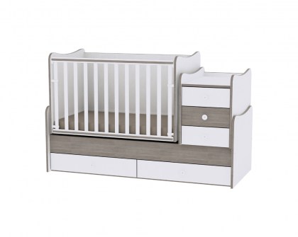 Πολυμορφικό Μετατρεπόμενο Παιδικό Κρεβάτι Maxi Plus White/Coffee Lorelli 10150300027A