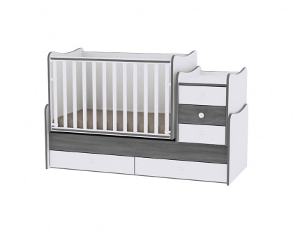 Πολυμορφικό Μετατρεπόμενο Παιδικό Κρεβάτι Maxi Plus White/Vintage Gray Lorelli 10150300034A