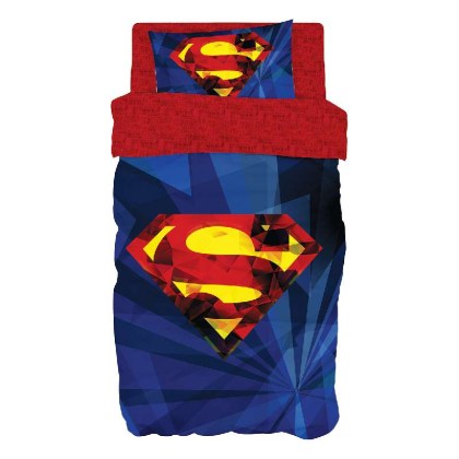  Σετ κουβερλί μονό Art 6187 Superman 160x240 Μπλε  Beauty Home