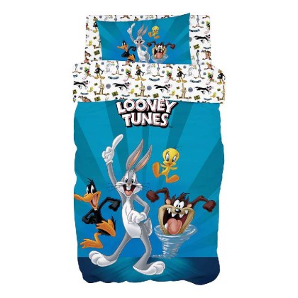  Σετ σεντόνια μονά Art 6188 Looney Tunes 165x250 Μπλε  Beauty Home