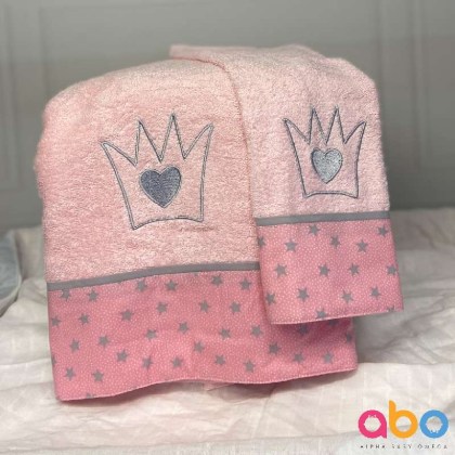 Σετ βρεφικές πετσέτες 2τμχ Little Princess ABO 