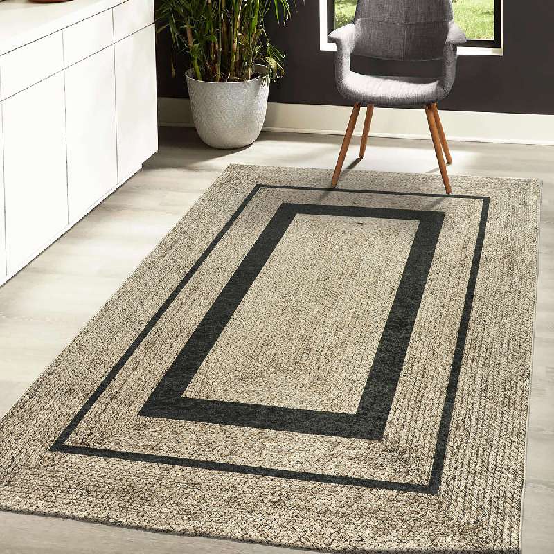 ΧΑΛΙ JUTE ART 9130 ΜΠΕΖ,ΜΑΥΡΟ  BEAUTY HOME 